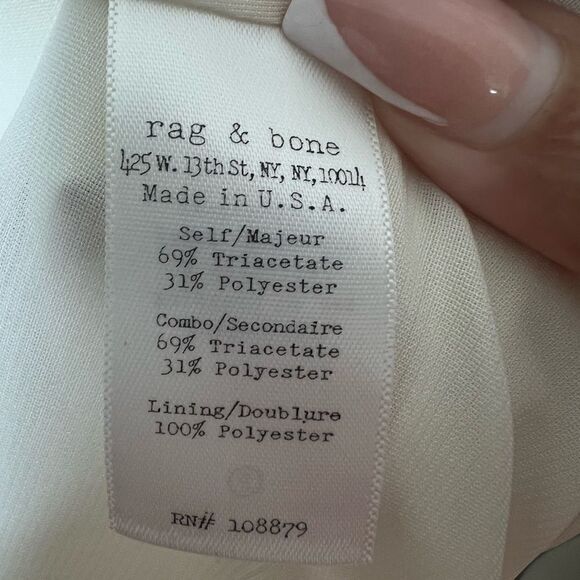 Rag & Bone Ivory/Black Colorblock Metallic Trim Dupont Sheath Dress Size 8 - Picture 11 of 12